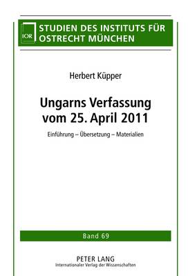 Book cover for Ungarns Verfassung Vom 25. April 2011