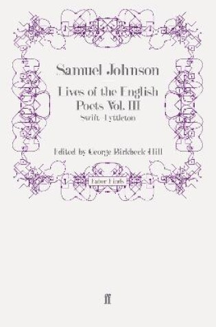 Cover of Lives of the English Poets Vol. III