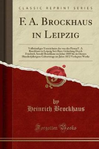 Cover of F. A. Brockhaus in Leipzig