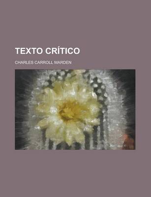 Book cover for Texto Critico