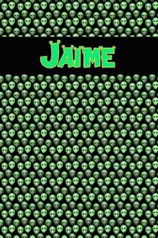 Cover of 120 Page Handwriting Practice Book with Green Alien Cover Jaime