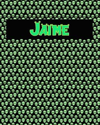 Book cover for 120 Page Handwriting Practice Book with Green Alien Cover Jaime