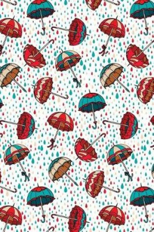 Cover of Journal Notebook Umbrellas in the Rain Pattern 1