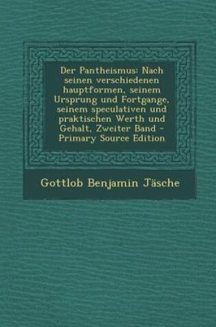 Cover of Der Pantheismus