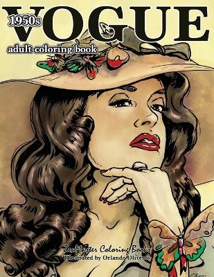 Book cover for Vogue 1950s Adult Coloring Book