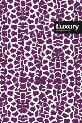 Cover of Luxury Lifestyle, Animal Print, Write-in Notebook, Dotted Lines, Wide Ruled, Medium Size 6 x 9 Inch, 288 Pages (Purple)