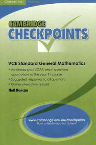 Cover of Cambridge Checkpoints VCE Standard General Maths