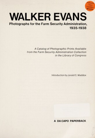 Book cover for Photographs for the Farm Security Administration, 1935-38