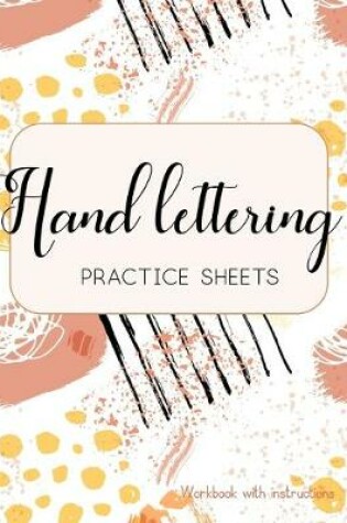 Cover of Hand Lettering Practice Sheets Workbook with instructions