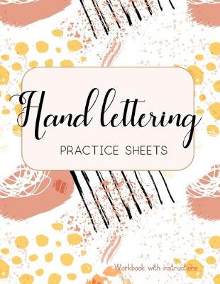 Cover of Hand Lettering Practice Sheets Workbook with instructions