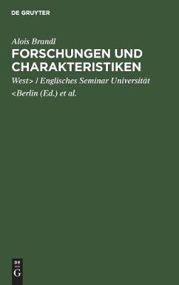 Book cover for Forschungen Und Charakteristiken