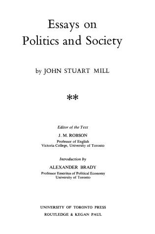 Cover of Essays on Politics and Society