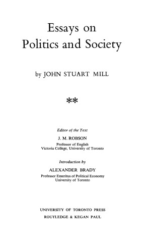 Book cover for Essays on Politics and Society