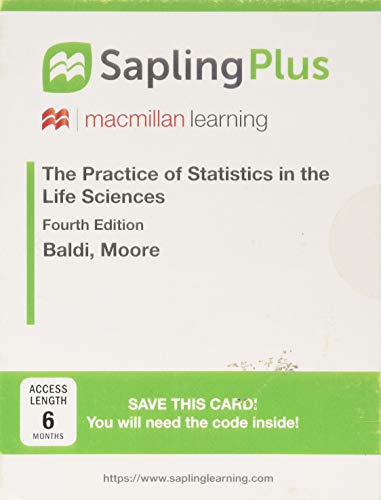 Book cover for Saplingplus for the Practice of Statistics in the Life Sciences (Single Term Access)