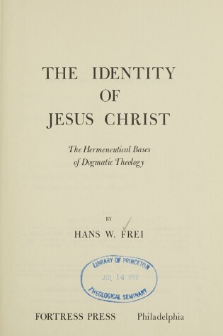 Cover of Identity of Jesus Christ