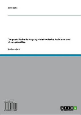 Book cover for Die Postalische Befragung - Methodische Probleme Und Losungsansatze