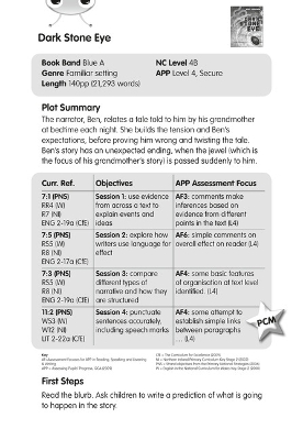 Cover of BC Blue (KS2) A/4B Dark Stone Eye Guided Reading Cards