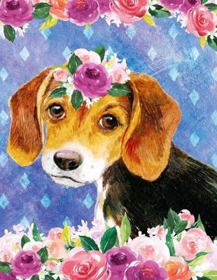 Cover of My Big Fat Journal Notebook For Dog Lovers Beagle Puppy In Flowers