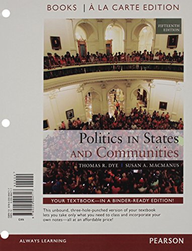 Book cover for Politics in States and Communities Books a la Carte Edition