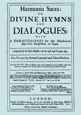 Book cover for Harmonia Sacra or Divine Hymns and Dialogues, the First Book