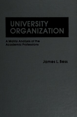 Cover of University Organization