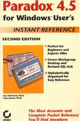 Cover of Paradox 4.5 for Windows User's Instant Reference