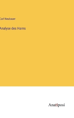 Book cover for Analyse des Harns