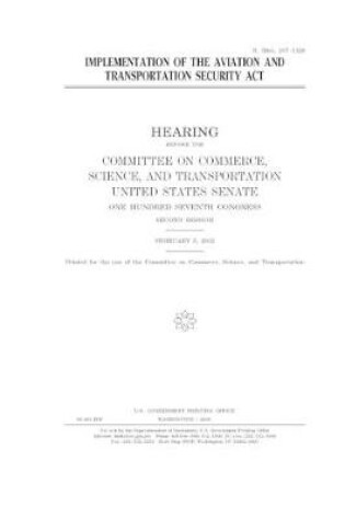 Cover of Implementation of the Aviation and Transportation Security Act