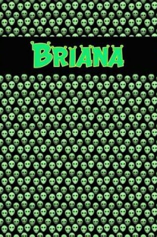 Cover of 120 Page Handwriting Practice Book with Green Alien Cover Briana