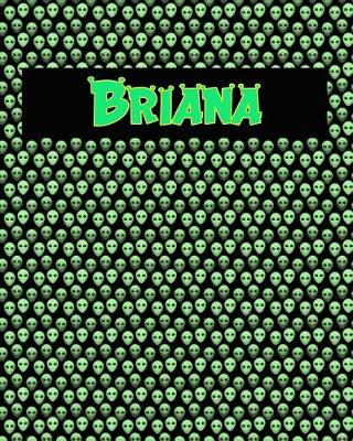 Book cover for 120 Page Handwriting Practice Book with Green Alien Cover Briana