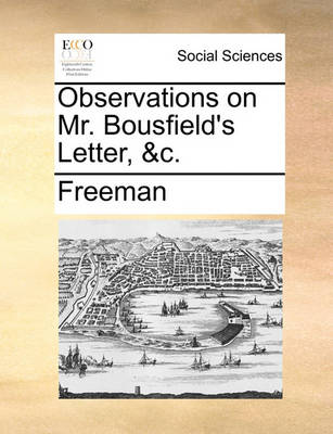 Book cover for Observations on Mr. Bousfield's Letter, &c.