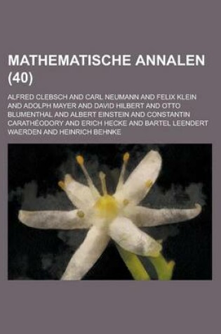 Cover of Mathematische Annalen (40)