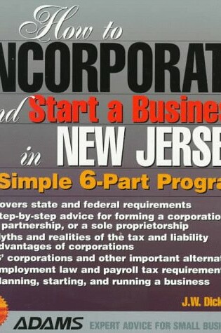Cover of How to Incorporate and Start a Business in New Jersey