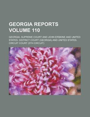 Book cover for Georgia Reports Volume 110