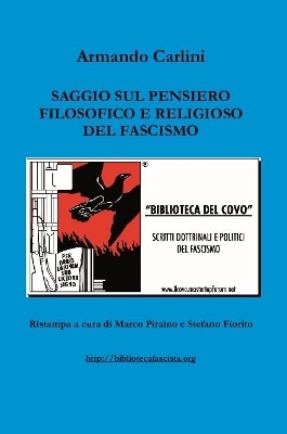 Book cover for Saggio sul pensiero filosofico e religioso del Fascismo