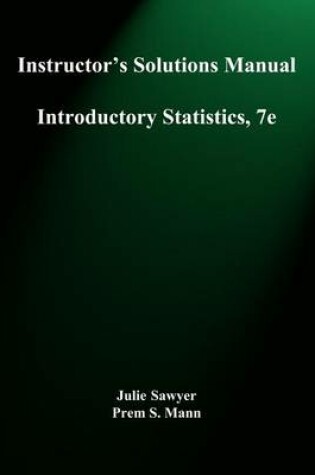 Cover of Introductory Statistics, Instructor's Solutions Manual