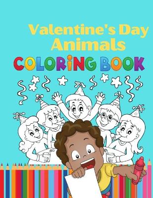 Book cover for Valentine's Day Animals coloring book