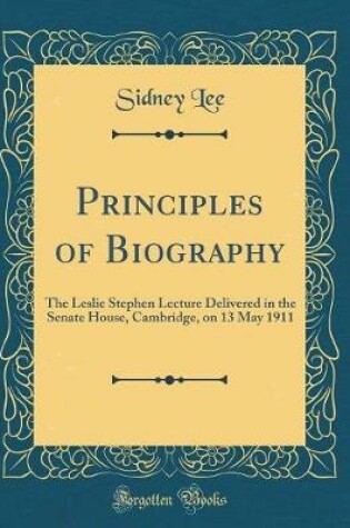 Cover of Principles of Biography