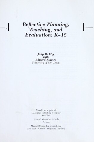 Cover of Reflective Planning, Teaching, and Evaluation