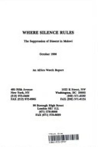 Cover of Where Silence Rules