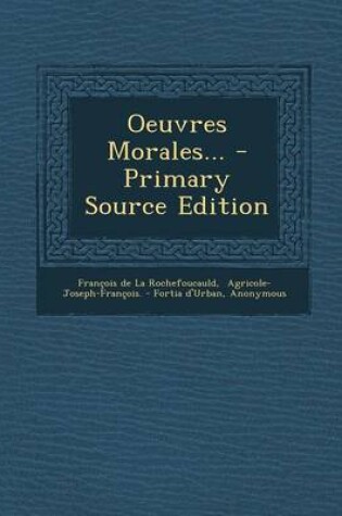 Cover of Oeuvres Morales... - Primary Source Edition