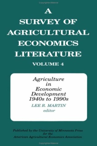Cover of Survey of Agricultural Economics Literature V4
