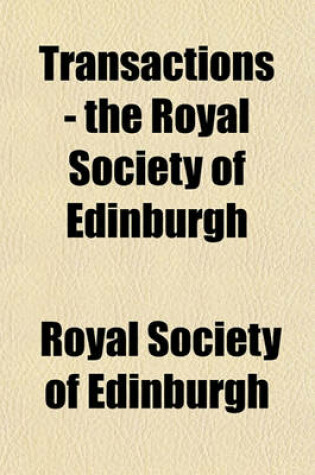 Cover of Transactions - The Royal Society of Edinburgh