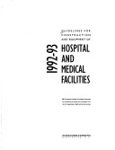 Book cover for Guidelines for Construction and Equipment of Hospitals and Medical Facilities