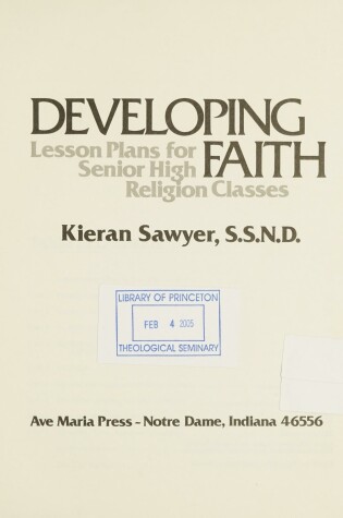 Cover of Developing Faith