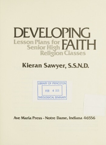 Book cover for Developing Faith