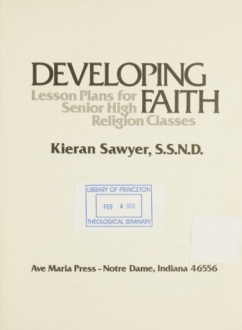 Cover of Developing Faith