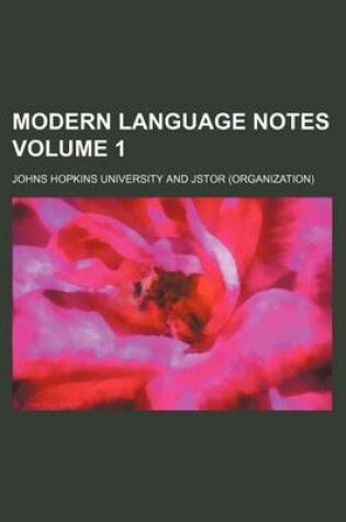 Cover of Modern Language Notes Volume 1