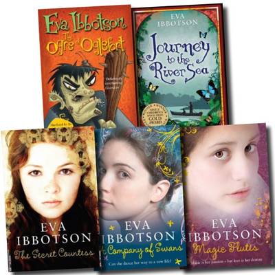 Book cover for Eva Ibbotson Collection Set (journey to the River Sea, the Ogre of Oglefort, the Secret Countess, Magic Flutes, a Company of Swans)