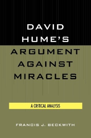 Cover of David Hume's Argument Against Miracles